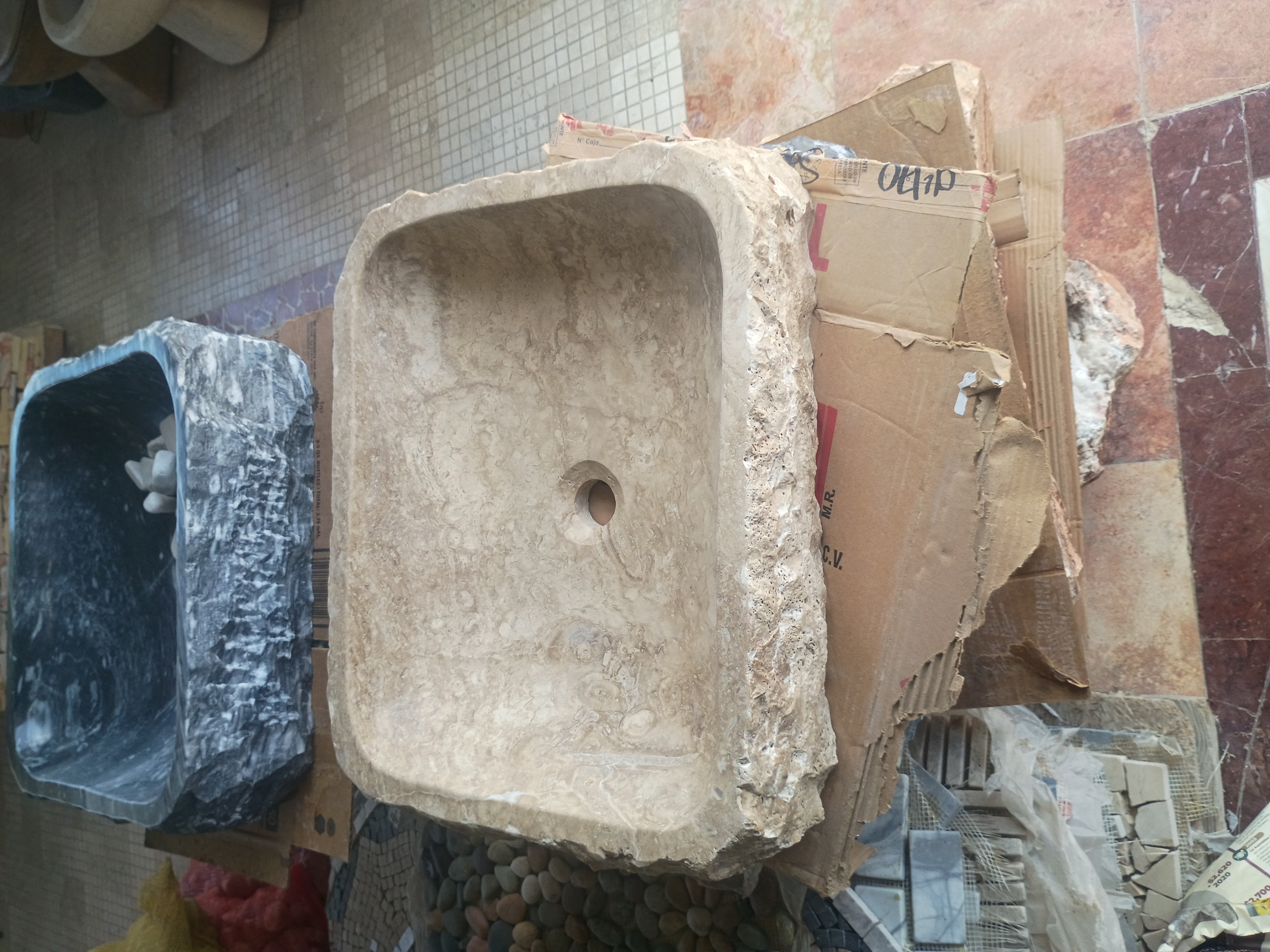 Lavabo rectangular terminación rustica
